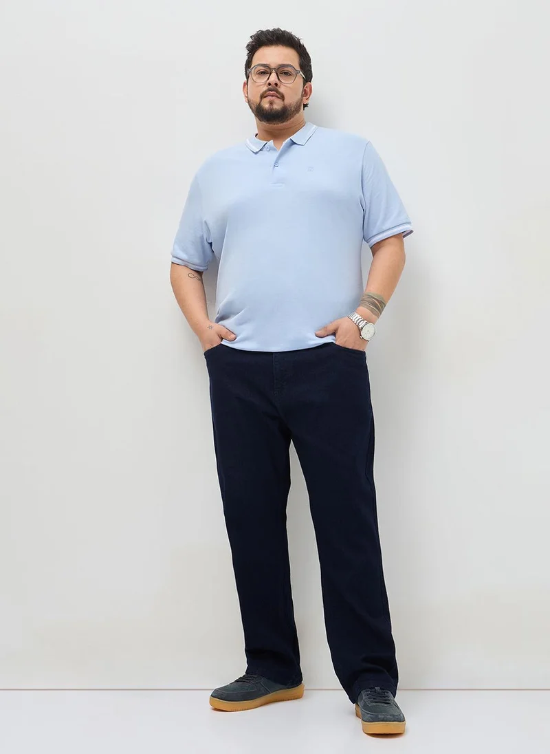 Urbano Fashion  Urbano Plus Men's Dark Blue Straight Fit Heavy Washed Denim Jeans Stretchable for Men | Best Price UAE